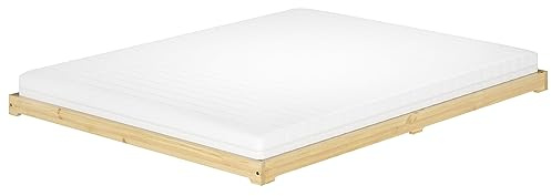 Erst-Holz®Futonbett Bodenbett extra niedriges Holzbett 160x200 Kiefer lackiert V-60.47K-16Rollrost und Matratze inkl.