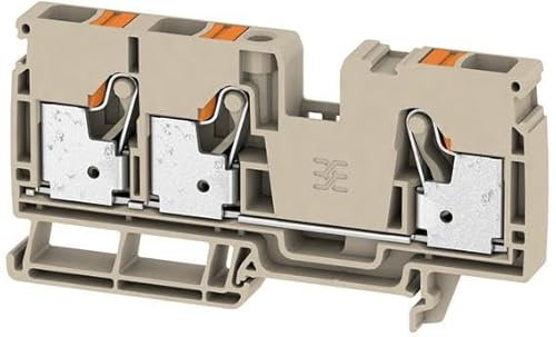 Weidmüller A3C 10 Durchgangs-Reihenklemme, PUSH IN, 10 mm², 1000 V, 57 A, dunkelbeige (25 Stck.)