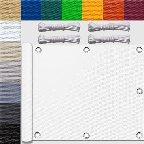 Ufamiluk sonnensegel 1.4x1m Balkon terrasse Windschutz groß klein mini Segeltuch wasserdicht balkonverkleidung für die überdachung Balkon terrasse Schwimmbad Weiß