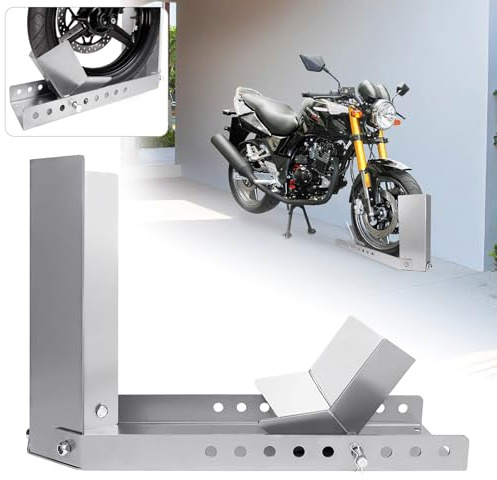 NAIZY Motorradständer 1er Motorrad Wippe Montageständer für 8-24 Reifen Motorradheber 60-145mm Längeverstellbar Radwippe Vorderradklemme mit Befestigungsschraubenloch