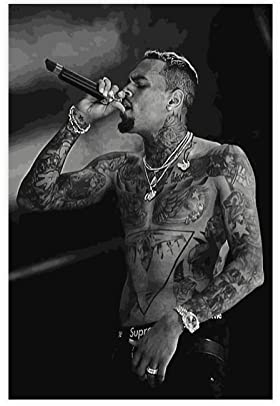 GUyfam Chris Brown Kunstposter 1 Leinwand Poster Schlafzimmer Dekor Sport Landschaft Büro Zimmer Dekor Geschenk 60 x 90 cm