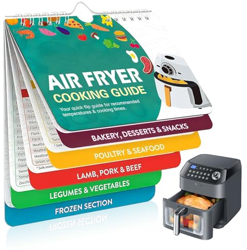 Air Fryer Conversion Chart Sheet Magnets Cooking Guide Booklet, Sheet Oven Cooking Guide for Cooking and Frying Booklet,Cook Times Chart Books Instant Air Fryer Accessories Pot Temp Guide