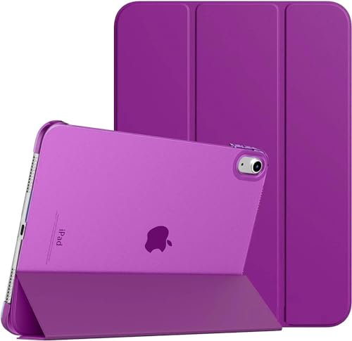 World biz Smart Case for iPad 10 (10.9-Inch 10th Generation, 2022 Model) Slim Stand Hard PC Translucent Back Shell Cover Magnetic, Auto Wake/Sleep iPad 10th Gen (Purple)