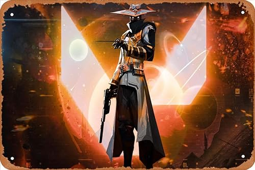Cypher, Valorant Game Retro-Metall-Blechschild, Vintage-Kunst-Poster, 20,3 x 30,5 cm