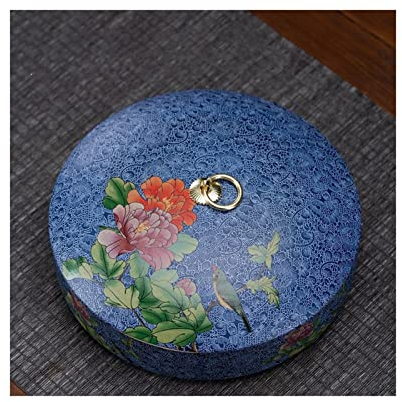 Tarro de Té Cerámica,Recipiente para Té Carrito De Té De Cerámica China Pastel De Té Pu'er Grande Tarro Hermético De Gres para El Hogar Lata De Té A Prueba De Humedad Contenedor De Té Verde Carrito De