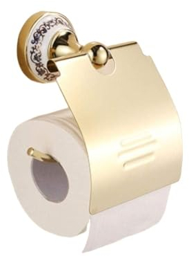 Toilettenpapierrollenhalter für den Waschraum, Taschentuchhalter, Toilettenpapierhalter, Wandhalterung, Papierhandtuchhalter, Wand-Toilettenrollenpapier-Tablett, Stil, goldenes antikes WC, Badezimmer,