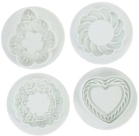 PRETYZOOM 4 Stück Blumenförmige Backform Keksausstecher Pressformen Gebäckform Blumenplätzchenform Valentinstag-ausstecher-set Kuchenform Abs Dreidimensional 3d Stanzen