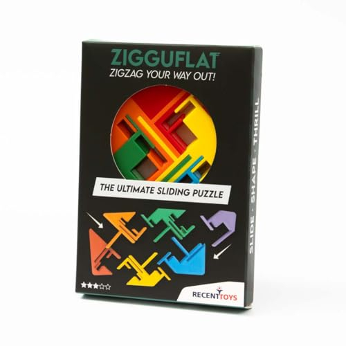 Recent Toys - Zigguflat, Ultimatives Schiebe-Puzzle, sliding Schiebepuzzle Geduldspiel, Knobelspiel, Schiebespiel für Jugendliche und Erwachsene ab 14 Jahre