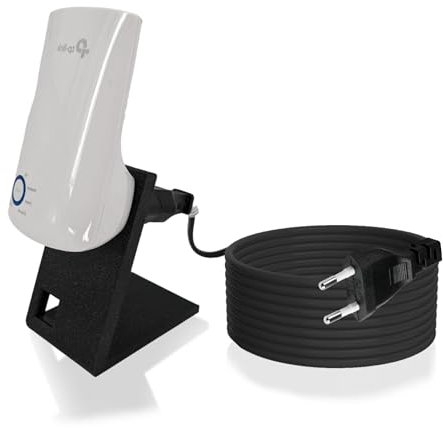 TronicXL 5m Verlängerung + Ständer W-LAN Repeater kompatibel mit TP-Link RE190 AC750 RE330 TL-WA850RE Halterung Stand 5 Meter Kabel