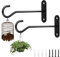 2 Pcs Crochet Pour Pot De Fleurs Crochet Mural Pour Pot De Fleurs Support Mural Pot De Fleurs Crochet De Plafond Noir Crochet À Vis Acier Inoxydable Avec 4 Vis Pour Ventilateurs Plafond Lampes Murales