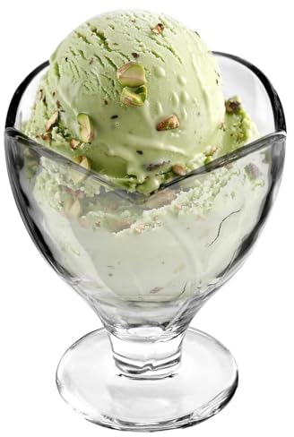 KADAX Dessertschalen mit Fuß, Eisgläser, Transparente Eisbecher, Eiscremegläser, Eisschalen, Dessertgläser für Eiscreme & Vorspeise & Desserts & Obst (Blumig 1 Stück)