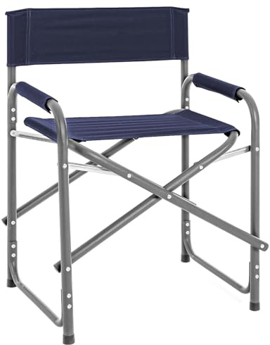 Il Gruppone Passione Casa Sedia Sgabello Regista Poltrona Pieghevole in Alluminio Trasportabile Lavabile Leggera Lavabile Terrazzo Giardino Campeggio Mare Spiaggia UV Resistente Antiruggine - Blu