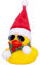 Mwmoeen Weihnachten Gummiente Autodekoration, Gelbe Quietscheente Duck Armaturenbrett Ornamente，EIN Weihnachtshut Schal Sonnenbrille tragenfür Weihnachtsdekoration Wohndekorationen für Erwachsene