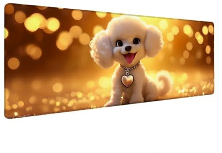 XXL Mouse Pad 600x1500x4 mm, Large Mouse Mat Cute, Gaming Mouse Pad Dog, Extended Mouse Mats for Desk, Keyboard and Mouse Mat with Stitched Edges, Non-Slip Rubber Base Desk Pad for Office Gaming X-7