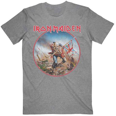 Rock Off officially licensed products Iron Maiden Trooper Vintage Circle T Shirt S Grey