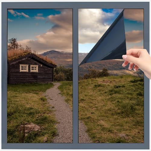 VeloZenith Pellicola per Vetri Finestre Privacy Adsorbimento Elettrostatico,Pellicola Autoadesiva per Finestre,Anti-UV,Adatto per Ufficio, Camera da Letto (argenteo, 60 * 200CM)