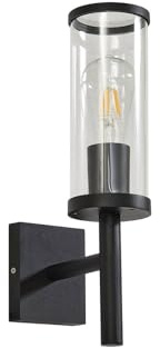Lucande Outdoor Wall Light Zanta dimmable (Modern) in Black Made of Aluminium (1 Light Source, E27) from wall lamp for Exterior/Interior Walls House Terrace und Balcony