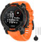 MoKo Cinturino in Gomma per Orologio Sportivo Compatibile con Garmin Instinct 3 Solar 45mm/Instinct 3 Amoled 45mm, Cinturino Regolabile di Sostituzione Impermeabile Leggero da Polso, Arancione