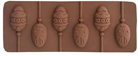 6 cavités en silicone pour chocolats aux œufs de Pâques et sucettes - Moule à gâteaux - Outil de cuisson