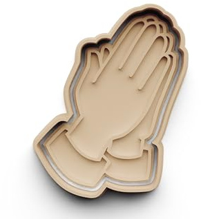 Keksausstecher Betende Hände – Ausstechform mit Stempel – Christliches Motiv – Aus PLA – Zweiteilig – Ideal zur Kommunion, Konfirmation, religiösen Festen & Geschenken