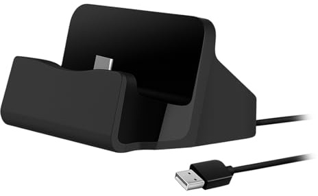 P59CS USB-C Dockingstation mit 1m Kabel für Laden und Datenübertragung | Ladestation mit Datenübertragung und Synchronisation, USB-C Anschluss, für Schreibtisch, Büro und Zuhause