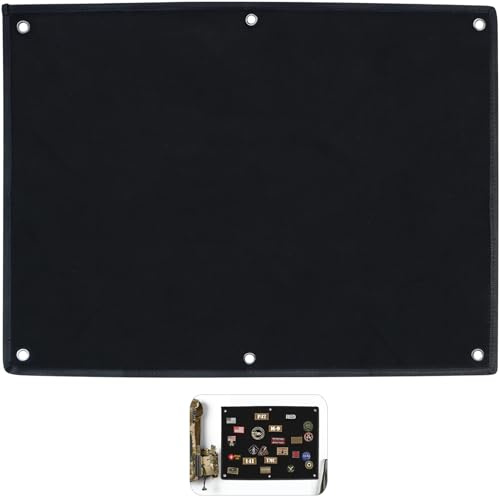 Kletttafel Patches Klett 60x45cm Schwarz – Taktische Militär Patch Holder Klettwand Faltbar & Wasserdicht, Klettmatte Wand mit 6 Ösen, Display Board Organizer für Abzeichen Aufnäher