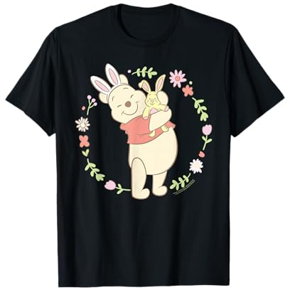 Disney Winnie the Pooh Easter Bunny Hug Pastel Spring Flower T-Shirt