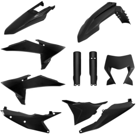 POLISPORT 91657 - Komplettes Plastik-Kit für KTM EXC/EXC-F/XC-W/XC-FW 26' - mit perfekter Passform und OEM-Qualität für Offroad-Einsatz, Farbe Schwarz