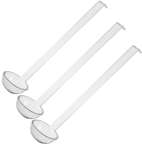 OUNONA Ensemble de 3 louches à boissons : louche à punch à long manche, cuillère à confiture transparente de 33 cm, doseur de, pour vin, cocktails et boissons froides.