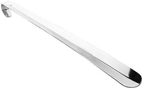 Lantelme 3222 Metall Schuhanzieher 70 cm lang verchromt - Schuhlöffel - Schuhanziehhilfe sehr stabil, 36 37 38 39 40 41 42 43 44 45 46, Silber