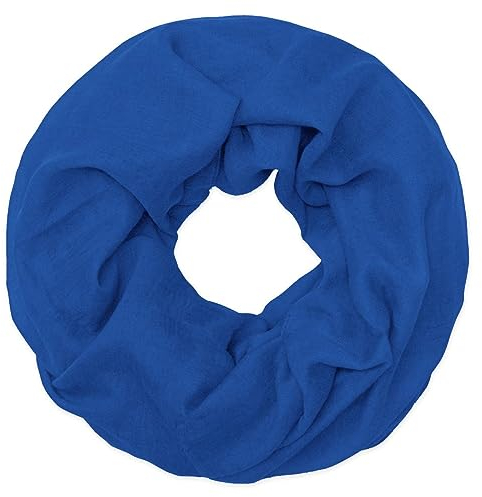 Soul-Cats klassischer, leichter und einfarbiger Loop-Schal in der Farbe: blau
