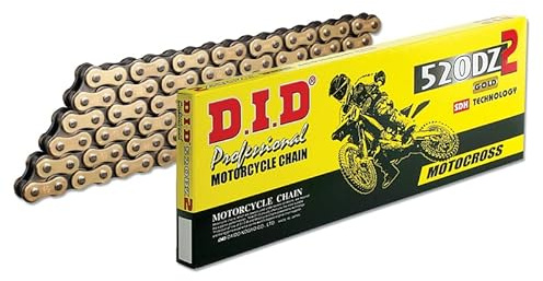 DID CHAIN 520DZ2 (Gold & Schwarz) – Länge: 106 Glieder mit Clip-Verbindung