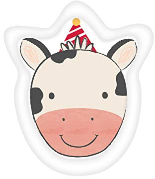 Amscan 432172 - Barnyard Birthday Party Cow Shaped Paper Plates - 8 Pack