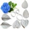 Hydrangea Leaf Petal Veiner & Cutter Sets Stainless Steel Flower Petal Cutter Silicone Fondant Gumpaste Flower Mould 3D Sugar Decor Moulds Cookie Cutters DIY Sugarcraft Cake Decorating Tools Bakeware