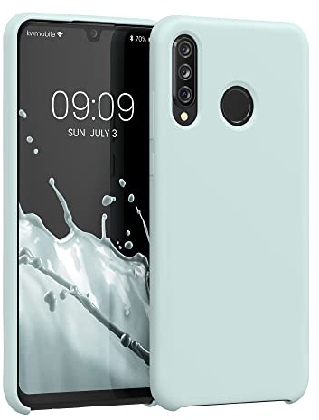 kwmobile Hülle kompatibel mit Huawei P30 Lite Hülle - Silikon Handy Case - Handyhülle weiche Oberfläche - kabelloses Laden - Cool Mint