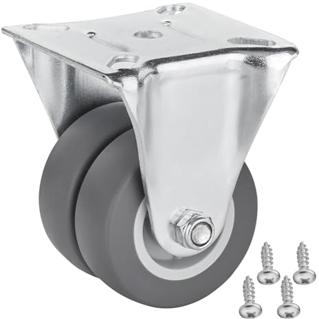 SOTECH Bockrolle (Ø 50 mm, Tragkraft 100 kg, Anschraubplatte: 60 x 60 mm) zum Erweitern für Bettkasten, Auszügen oder Schubkästen