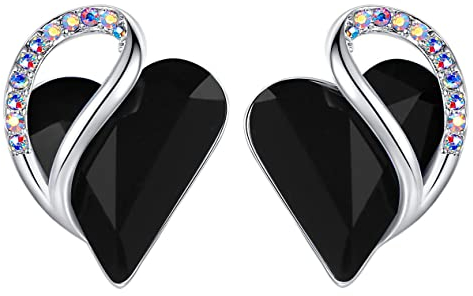 Leafael Cuore d'Amore Infinito Orecchini in Argento, Orecchini con Pietra di Nascita e Cristalli Curativi, Gioielli Senza Allergie, Regalo con Scatola Inclusa