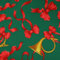 Tischdecke, Weihnachten, festlich, grün, rot, goldfarben, Schleifen, Horn, Bi-Stretch, 147,3 cm (Probe (10 x 10 cm), Grün 6385)