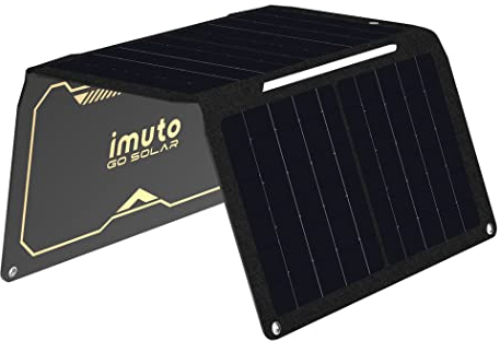 imuto Panneau solaire portable de 30 W - Panneau solaire étanche pliable pour station d'alimentation, batterie externe, ordinateur portable, téléphone portable, chargeur solaire QC3.0 - Ports USB et
