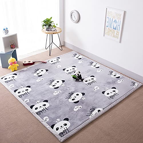 Loartee Teppich Für Kinderzimmer,als Krabbeldecke fürs Kind,3cm Dicker korallenrote Samtmatte Kinderteppich