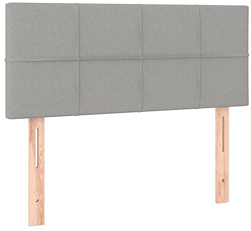 vidaXL LED Kopfteil Hellgrau 100x5x78/88 cm Stoff
