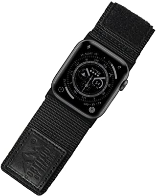 Tefeca Fortitude Series Strap for Apple Watch / Apple Watch Ultra, Watch Strap/Replacement Strap Compatible with Apple Watch (49/45/44/42 mm M/L, Ultra Wide Nylon Black)