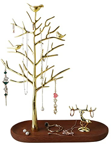 MORE&LESS Baum Hirsch Schmuckständer für Ringe Ohrringe Halsketten Armbänder geeignet für Wohnzimmer Bad Büro usw.