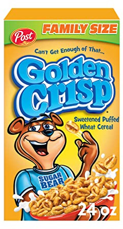 Golden Crisp Breakfast Cereal, Sweetened Puffed Wheat Cereal, 24 OZ Box | Golden Puffed Pieces Made With A Touch Of Honey For Classic Flavor And A Light, Crispy Texture, Kosher