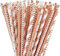 ALINK 100 pcsRoségold Papier Trinkhalm Hen Party Papierstrohhalme RoseGold Paper Straws 4 Styles Plastikfrei Strohhalme für JGA, Hochzeit, Geburtstag, Partyzubehör