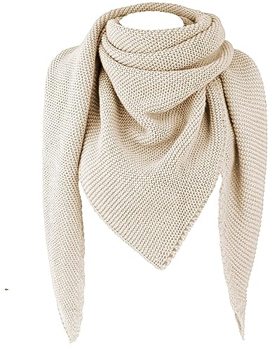 Gloop Damen Schal XXL Strick Dreieck Schal Strickmuster Halstuch Dreieckstuch ohne Kratze an Haut made in Italy