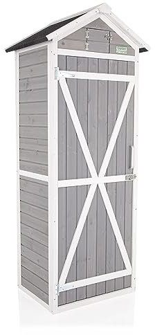 Garden tool storage shed by Garden Universe Grey wooden shed store toy potting WS01-GREY