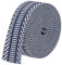 BENECREAT 5 Yards Polyester Jacquard Gurtband, 38 mm Polycotton-Gurtband Streifenmuster Nähgurtband Gewebtes Band Für Bekleidungszubehör, Mitternachtsblau
