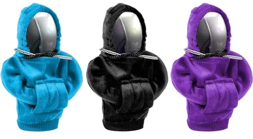 FCSNJH 3 Stück Schaltknauf Hoodie, Schalthebel Hoodie, Hoodie Schaltknauf, Schaltknauf Abdeckung, Auto Gadgets, Schaltknäufe, Hoodie Für Schaltknauf, Auto Accessoires, Auto Deko Innenraum