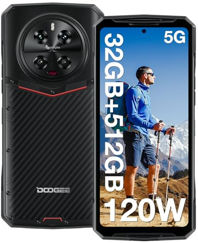 DOOGEE DK10 Rugged Smartphone 2024, 32GB+512GB /2TB Smartphone Rugged 5G, 6.67'' FHD+120Hz Android 13 Telefono Indistruttibile, 50MP+64MP+16MP Cellulare Rugged, IP68/69K/Dual SIM/NFC/OTG/GPS-Nero